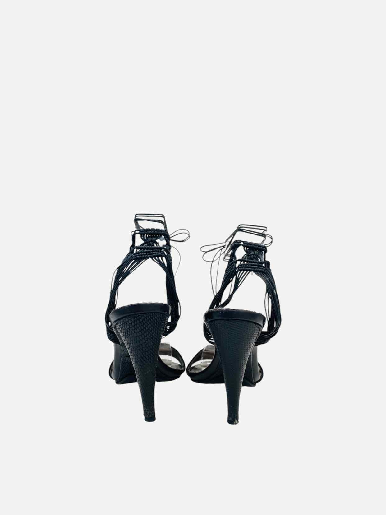 GIORGIO ARMANI Karung Black Heeled Sandals 37