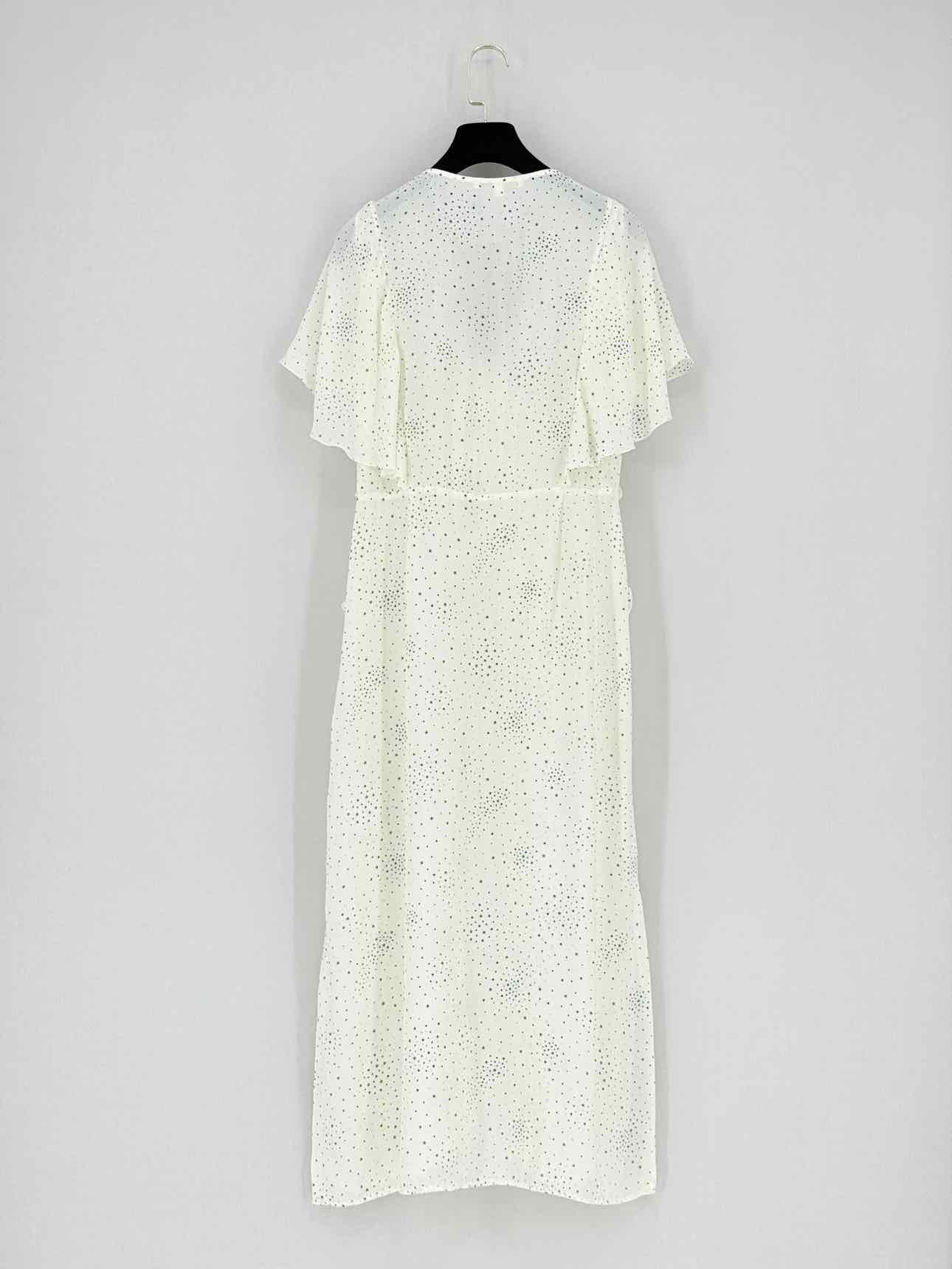 MAJE Racky Off-white & Black Size US 4 Midi Dress