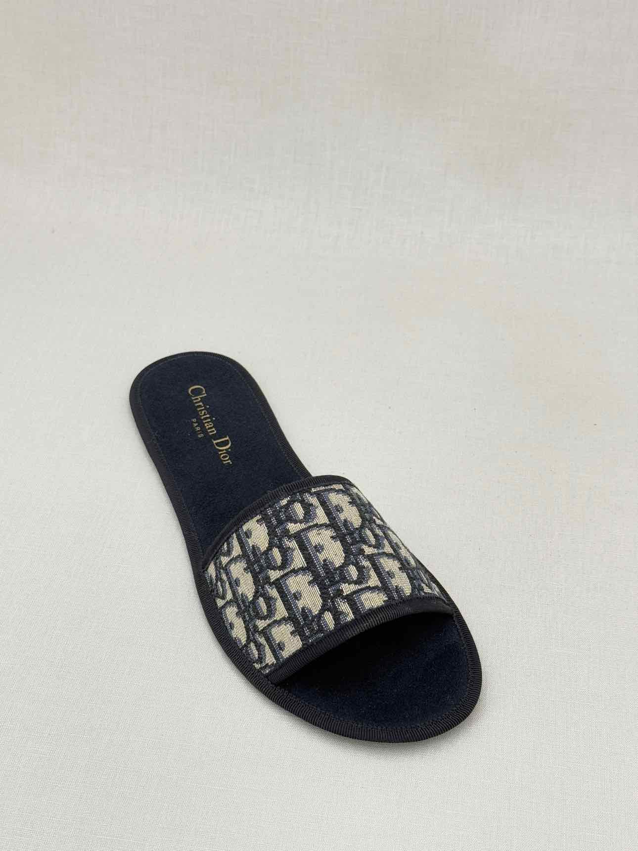 CHRISTIAN DIOR Chez Moi Navy Blue Size EU 38.5 Slides