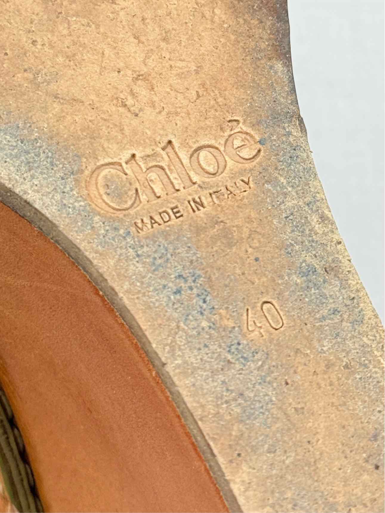 CHLOE Mule Clogs Tan Size EU 40 Wedges
