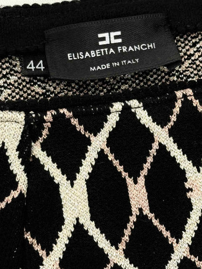ELISABETTA FRANCHI Cropped Black & Gold Size US 8 Pants