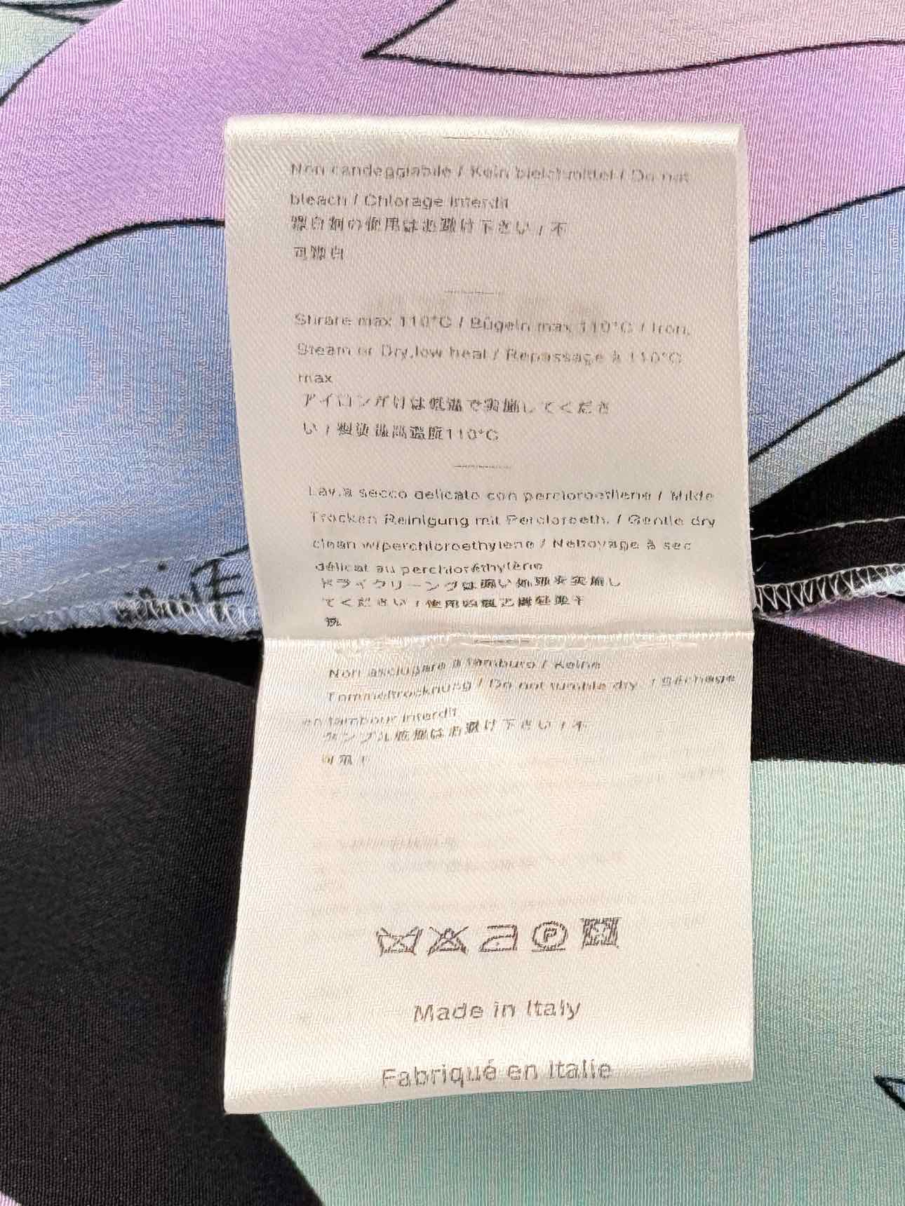 PUCCI Blue Multicolor Onde-Print Size US 8 Long Dress