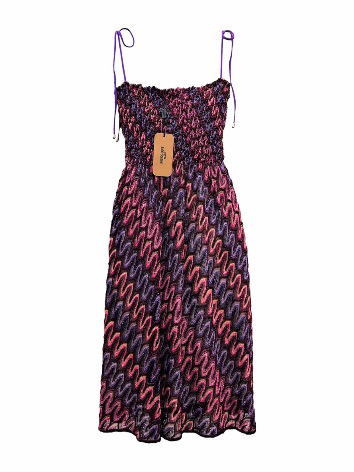 MISSONI MARE Burgundy & Purple Size US 6 Short Dress