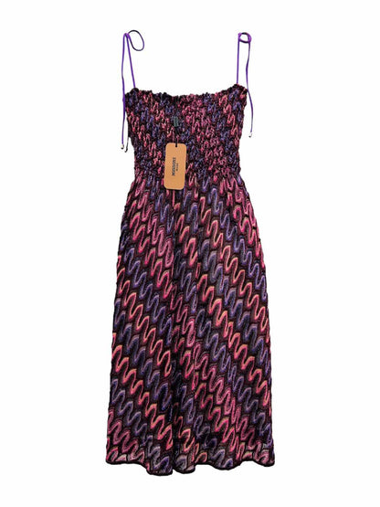 MISSONI MARE Burgundy & Purple Size US 6 Short Dress