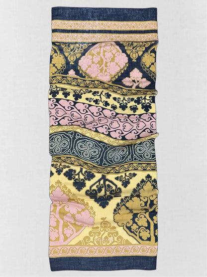 LEONARD Beige Multicolor Floral Print Scarf