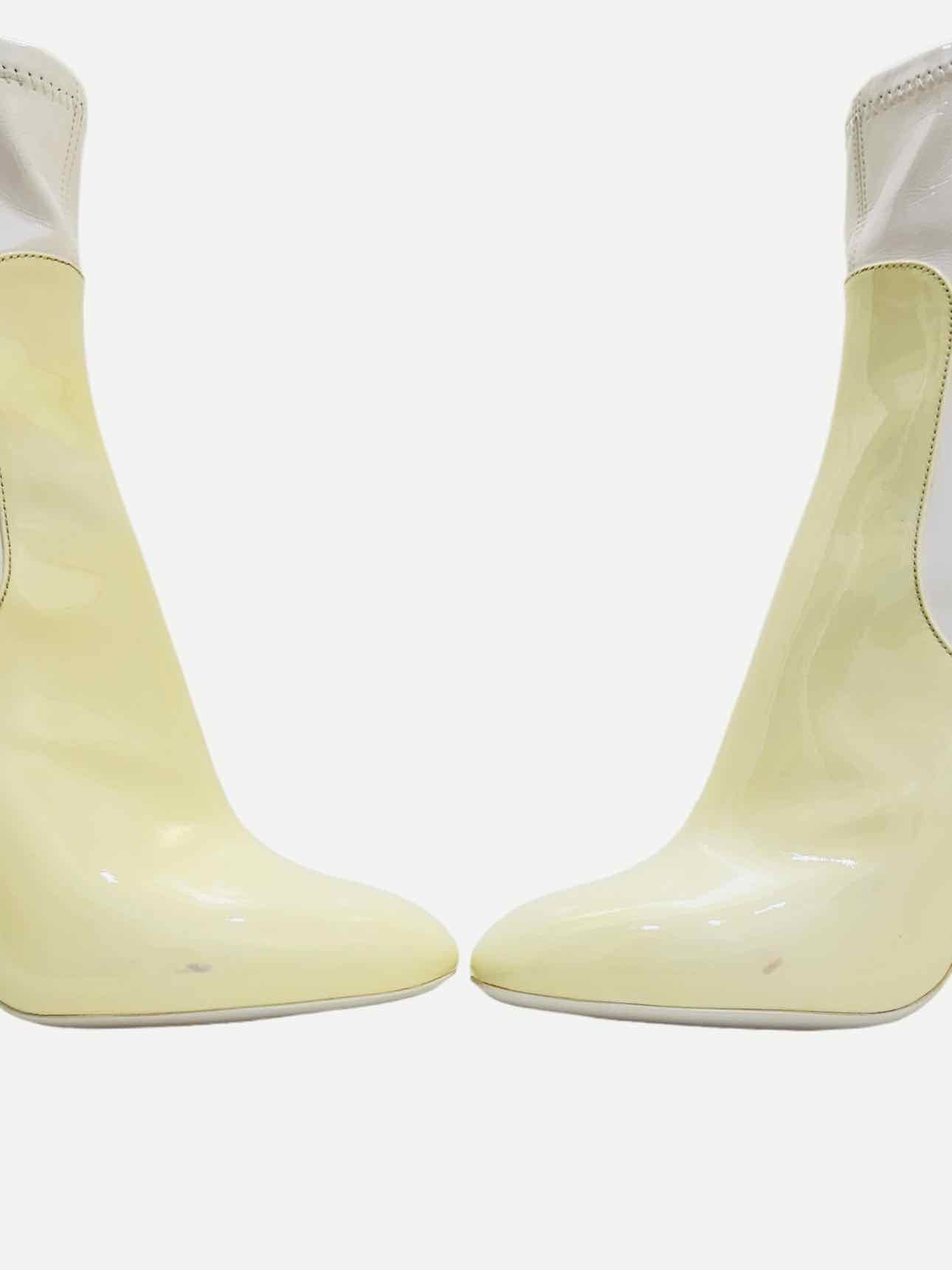 LOUIS VUITTON Two Tone Off-white Ankle Boots 37