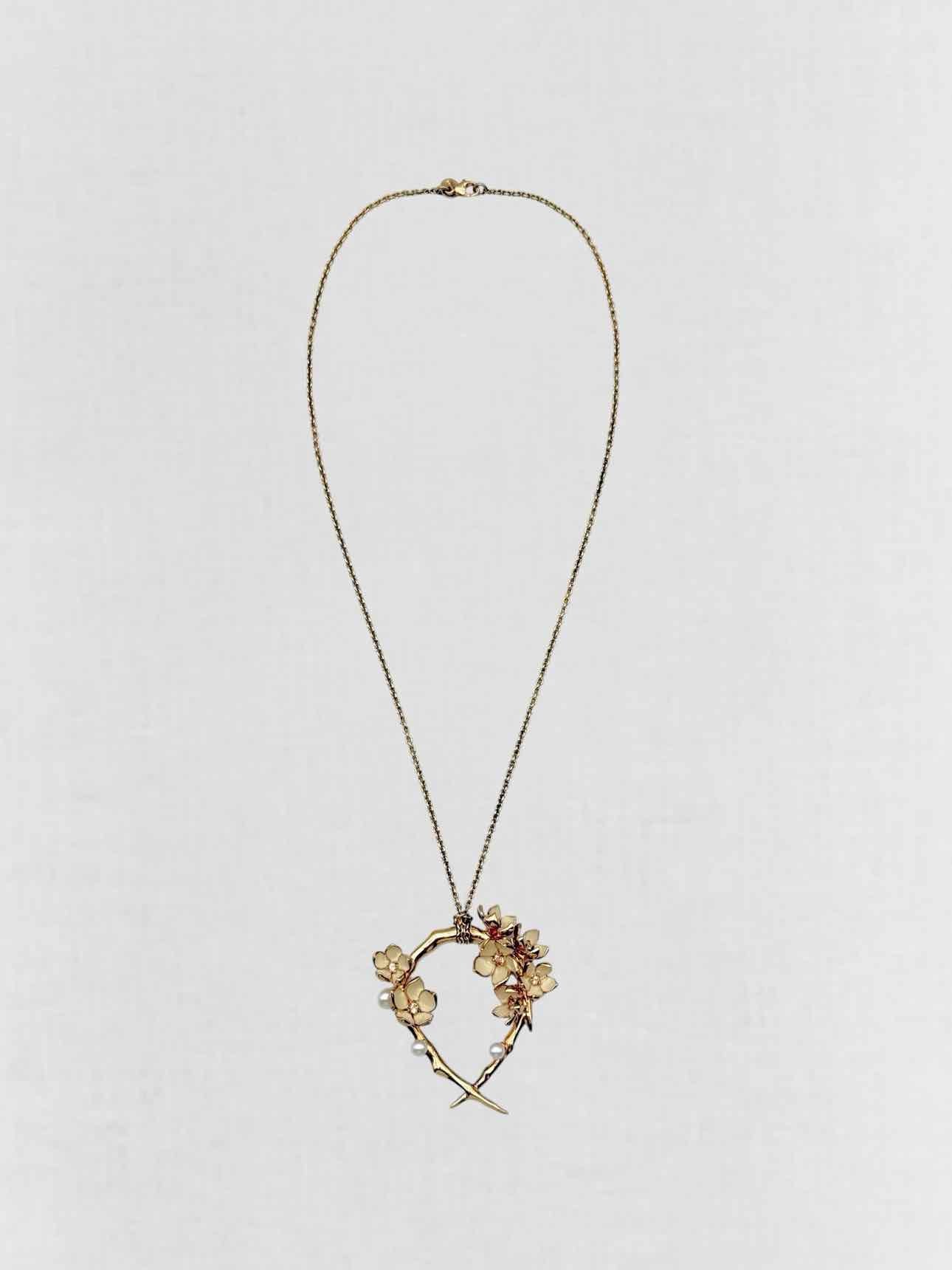 SHAUN LEANE Cherry Blossom diamond & pearl Pendant