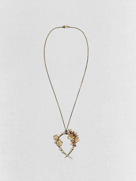 SHAUN LEANE Cherry Blossom diamond & pearl Pendant