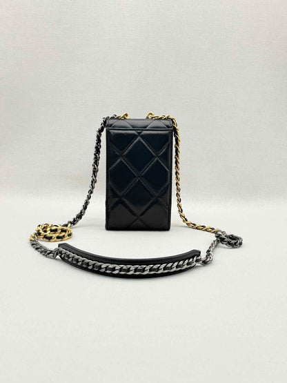 CHANEL Black Quilted Phone case