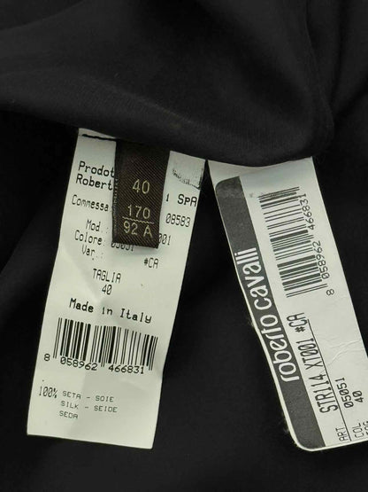 ROBERTO CAVALLI Black & White Size US 4 Long Dress