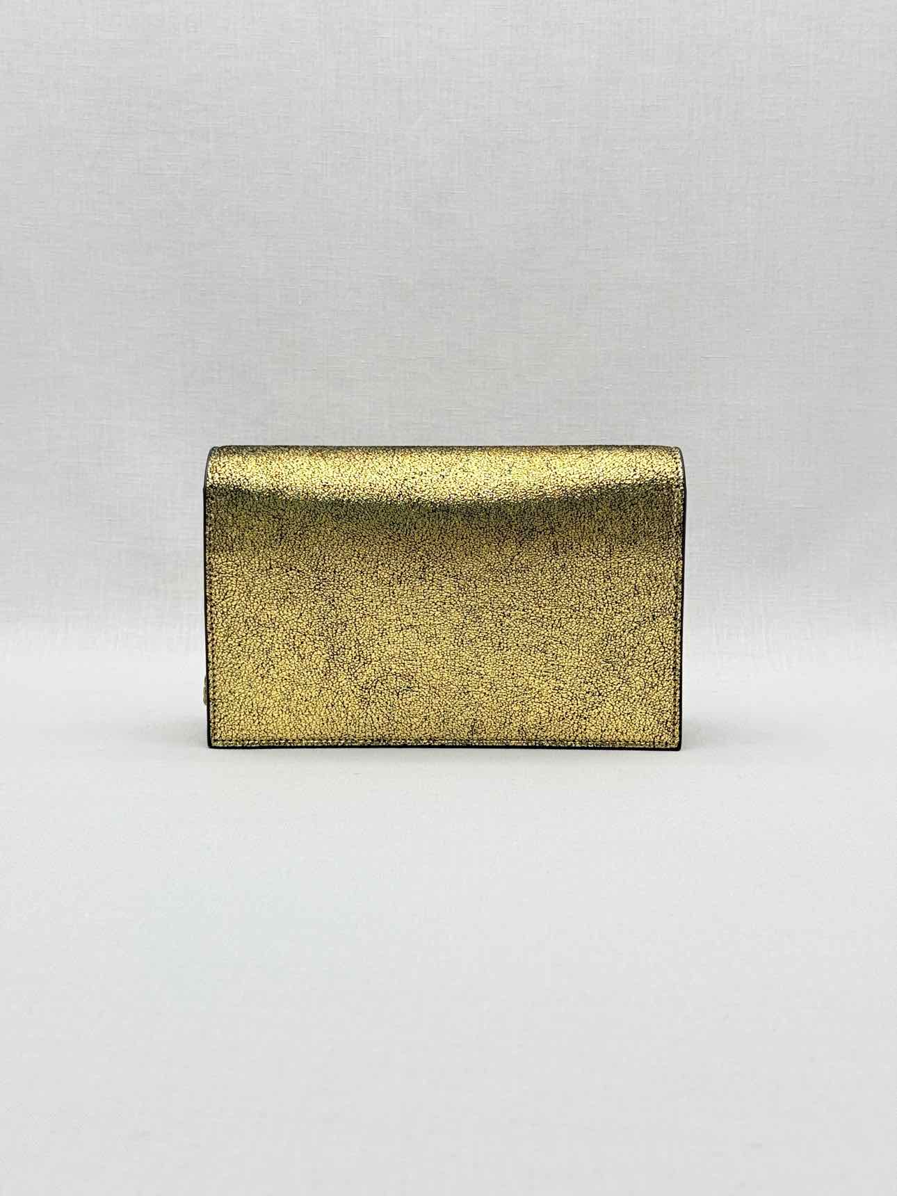 SAINT LAURENT Kate Metallic Gold Monogram Crossbody