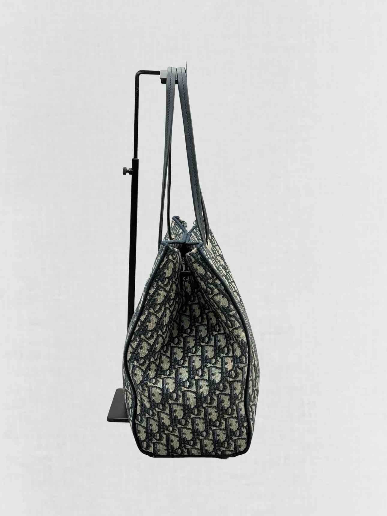 DIOR Promenade Blue & Beige Oblique Jacquard Tote Bag