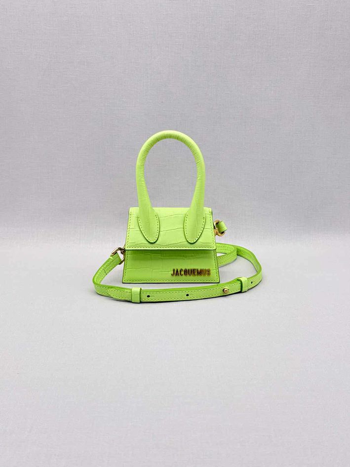 JACQUEMUS Le Chiquito Neon Green Top Handle