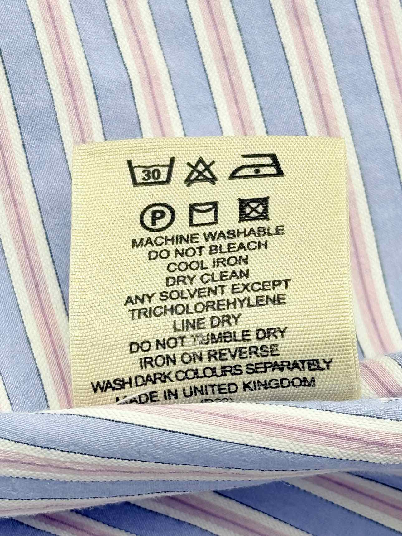 BURBERRY Blue & Pink Striped Size 39 Shirt