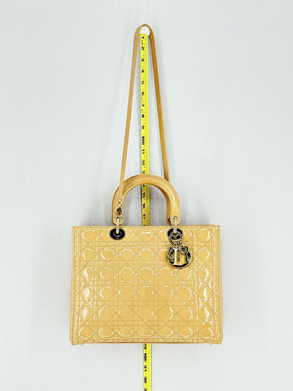 DIOR Lady Dior Beige Cannage Top Handle