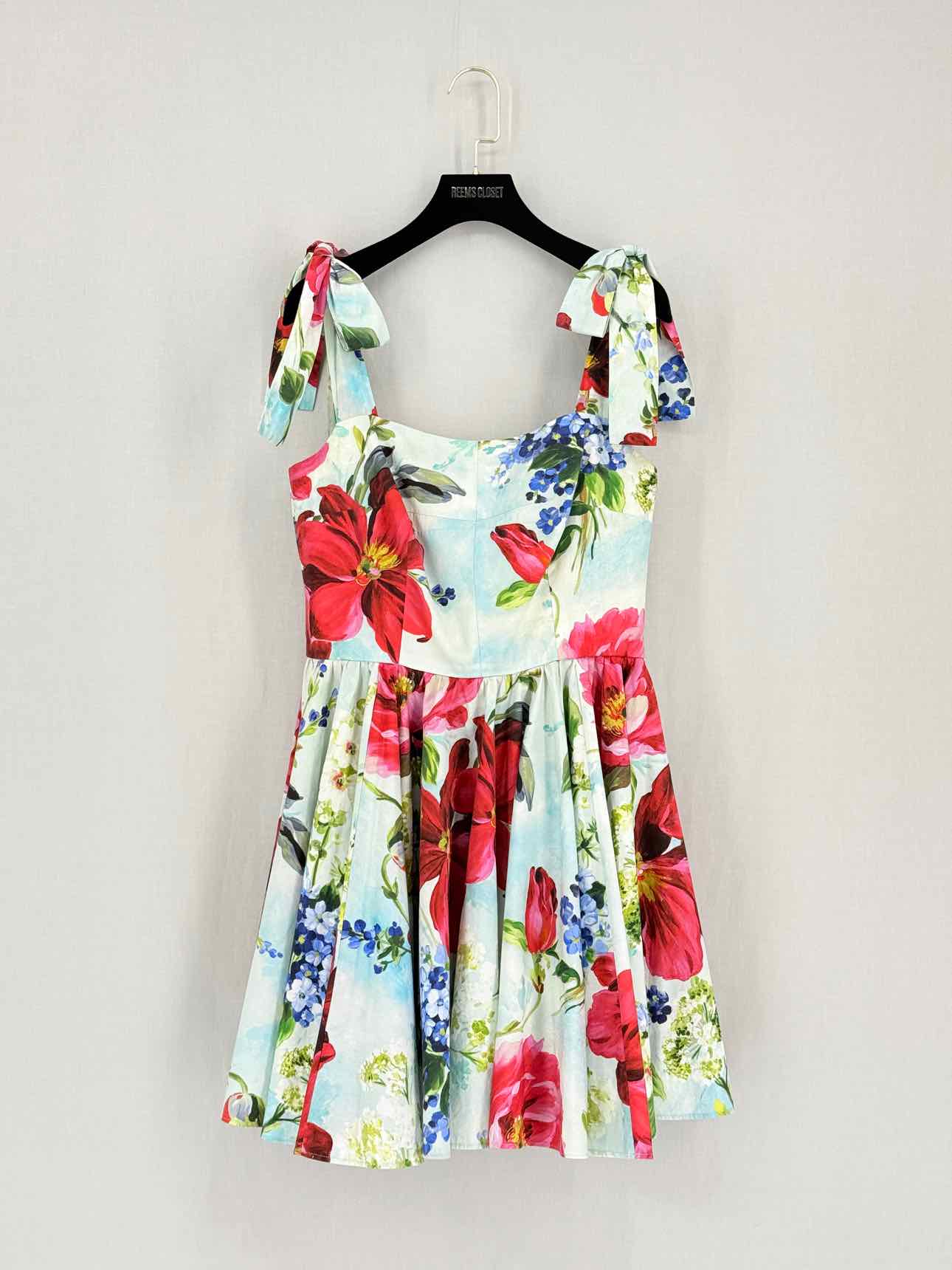 DOLCE & GABBANA Blue Multicolor Size US 10 Short Dress