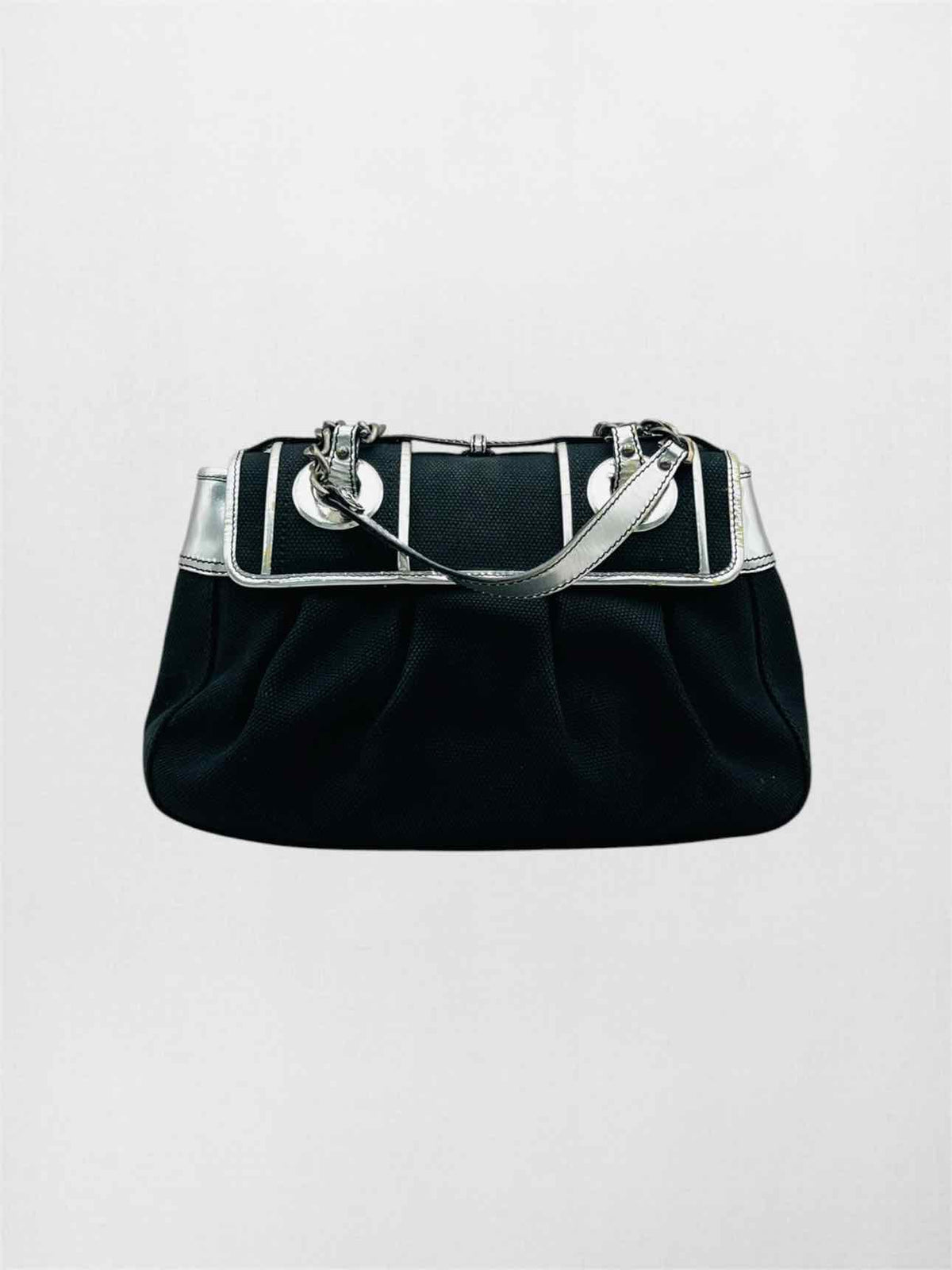 FENDI B Black & Silver Shoulder Bag