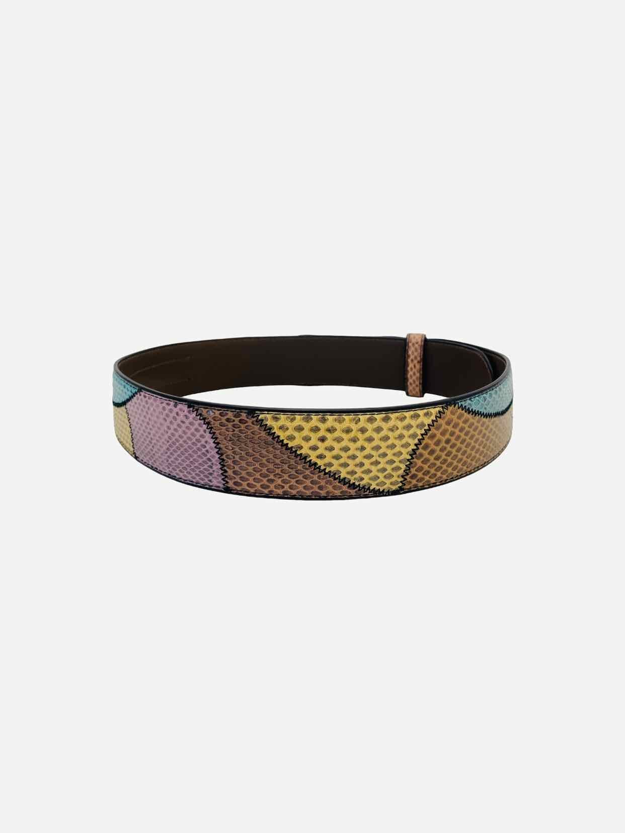BOTTEGA VENETA Brown Snakeskin Belt