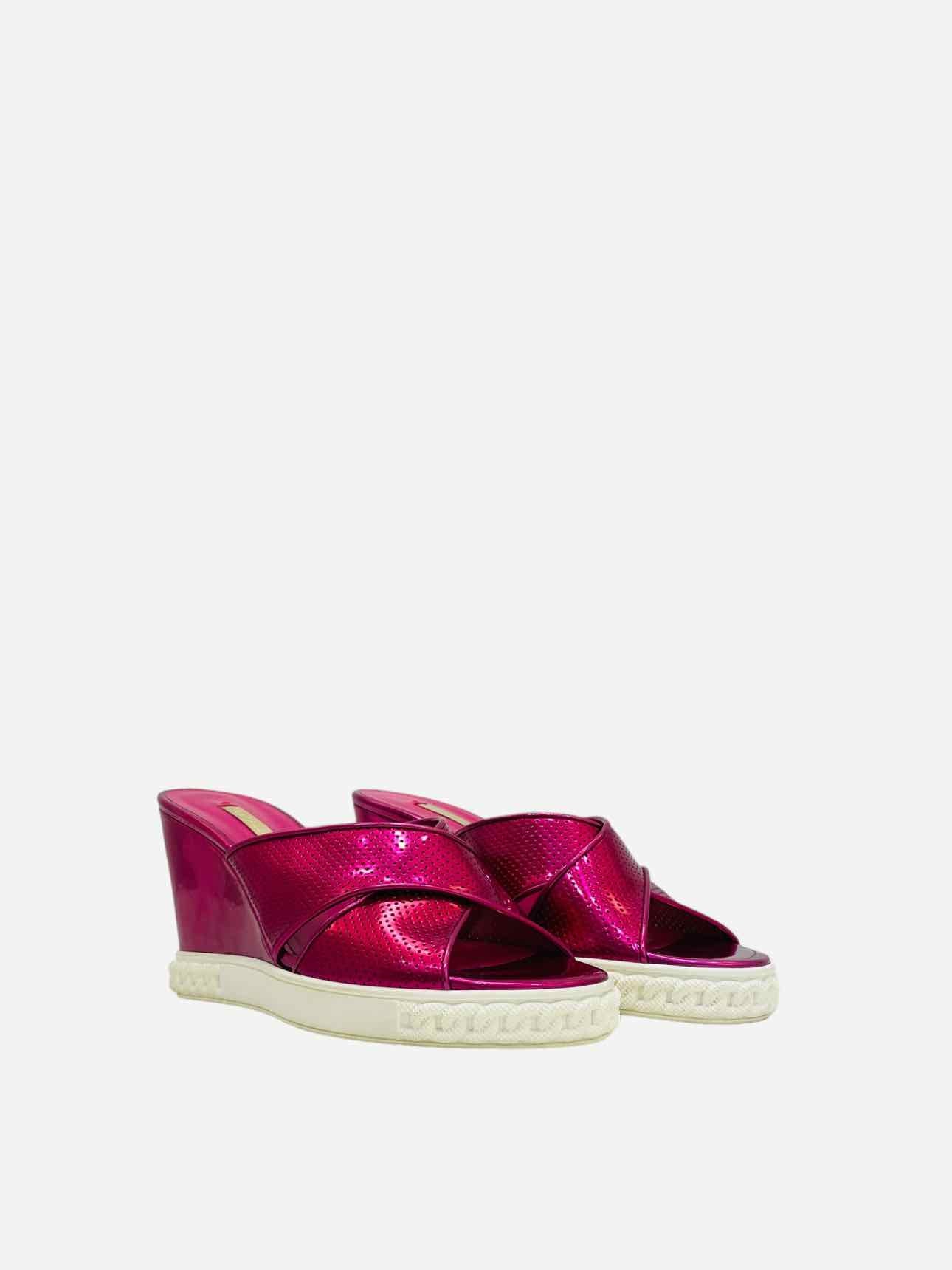 CASADEI Metallic Pink Wedges