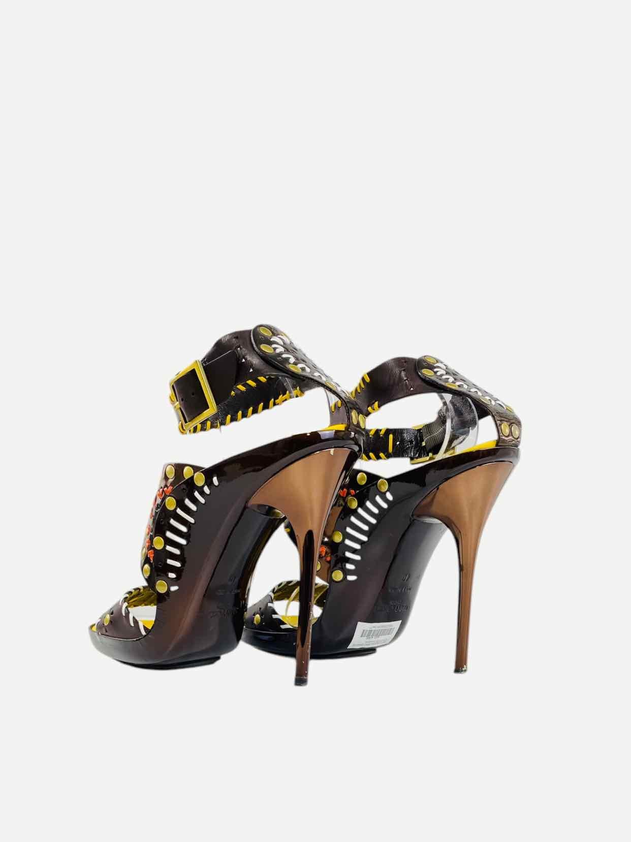 JIMMY CHOO Brown & Yellow Size EU 40 Heeled Sandals