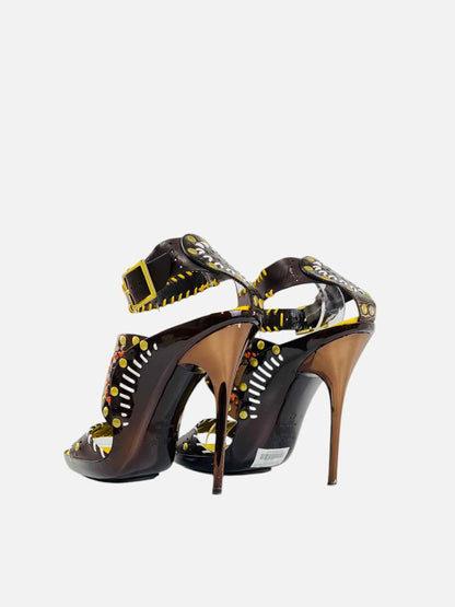 JIMMY CHOO Brown & Yellow Size EU 40 Heeled Sandals