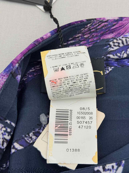 JUST CAVALLI Blue & Purple Size US 8 Midi Dress