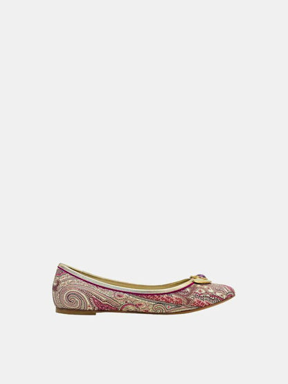 ETRO Embellished Cream & Pink Ballerinas 41