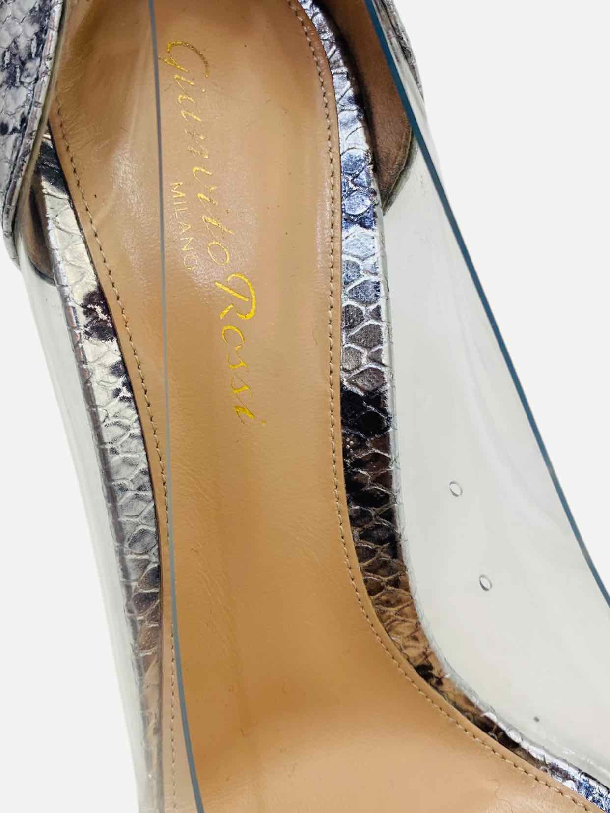 GIANVITO ROSSI Plexi Silver w/ Black Size EU 37 Pumps