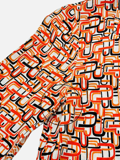 PRADA Basic Orange Multicolor Printed Shirt