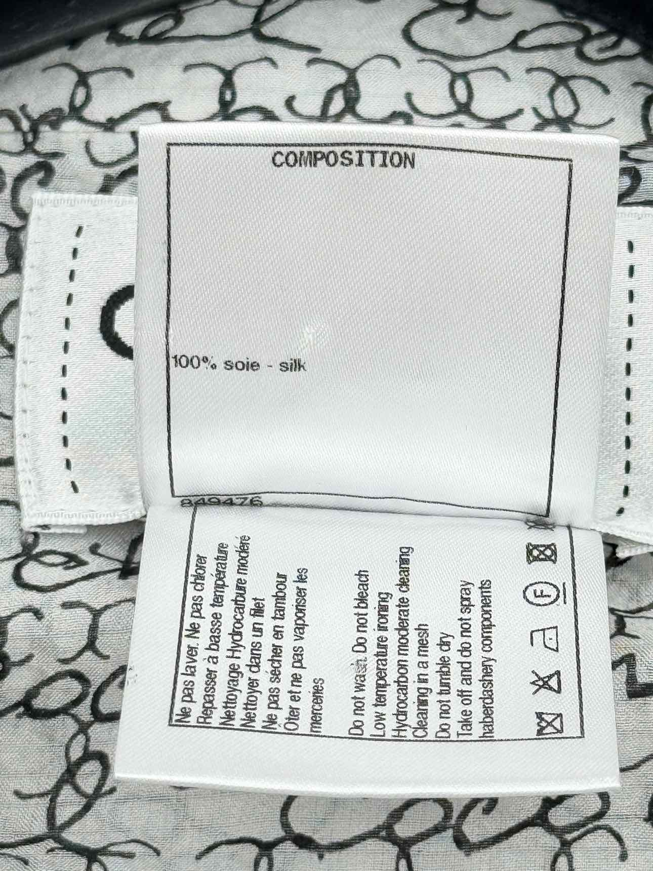CHANEL Black & White Print Size US 8 Shirt