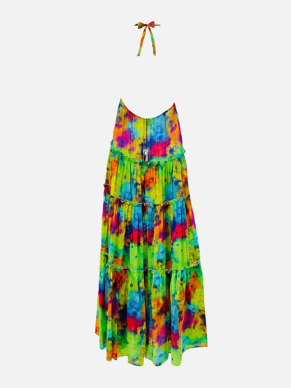 VILEBREQUIN Maxi Green Multicolor Tie-dye Long Dress