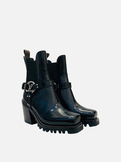 LOUIS VUITTON Limitless Black Ankle Boots 35