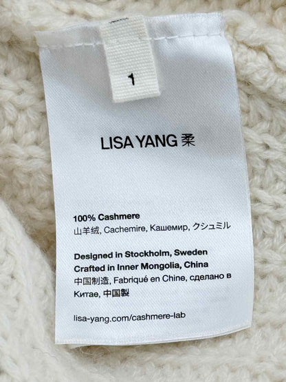 LISA YANG White Cable Knit Size Small/Medium Cardigan