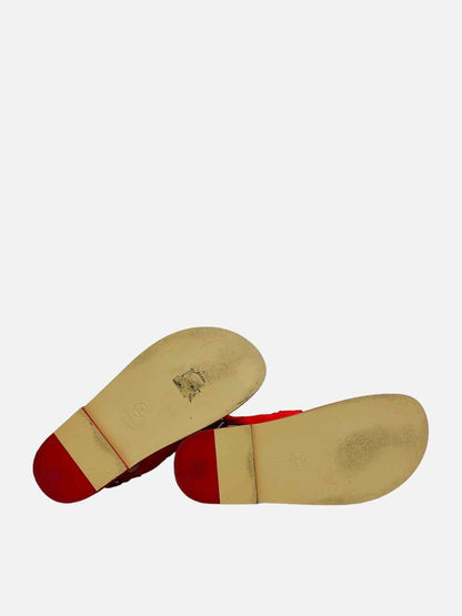 CHANEL Dad Red Quilted Sandals