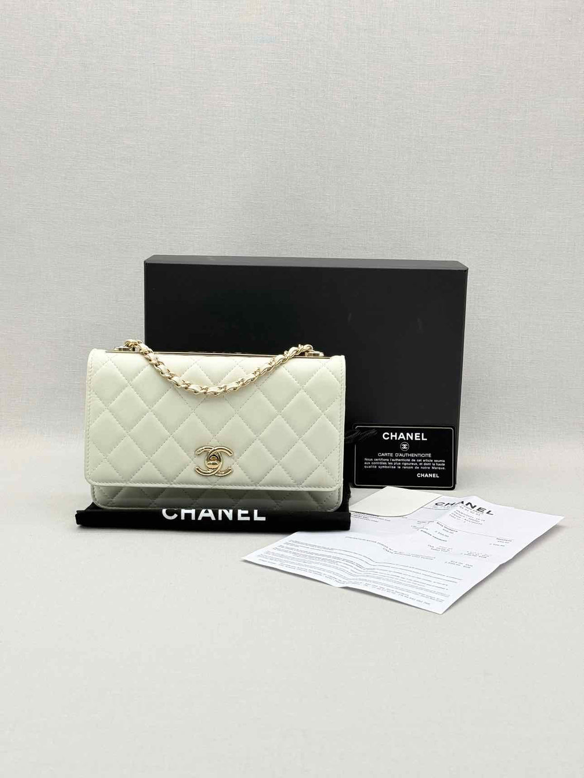 CHANEL Trendy CC WOC White Quilted Shoulder Bag