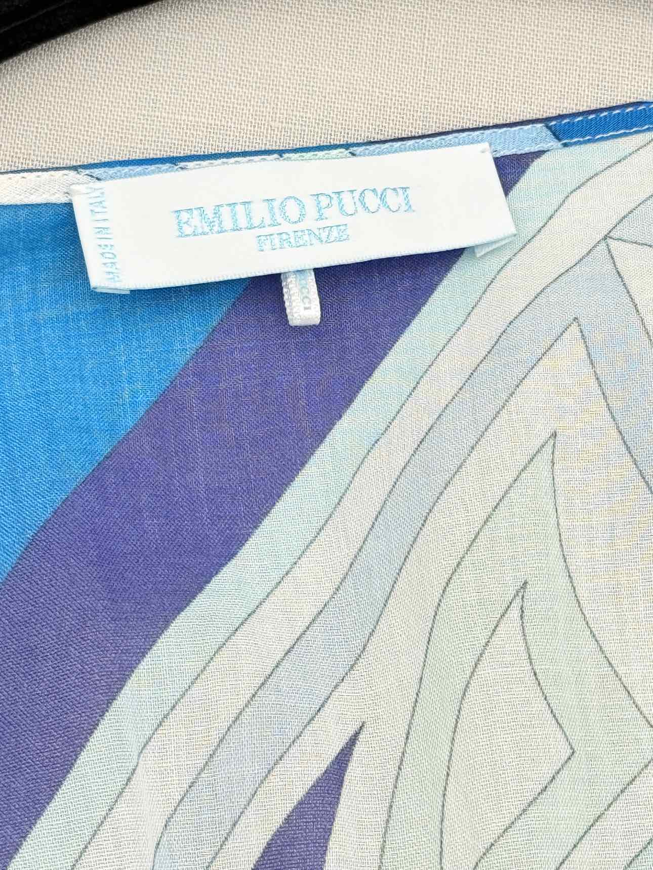 EMILIO PUCCI Blue & White Size US 12 Long Dress