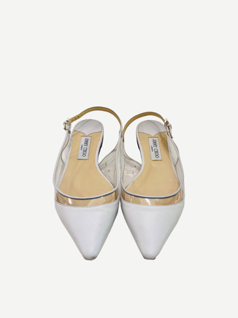 JIMMY CHOO Erin White Flats 40