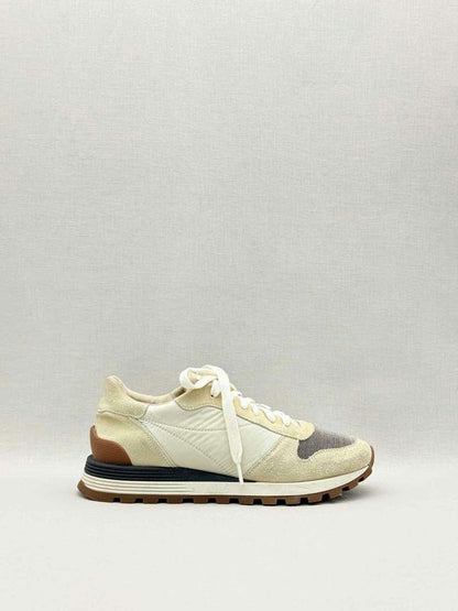 BRUNELLO CUCINELLI Cream & Grey Size EU 38.5 Sneakers
