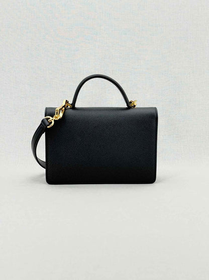SALVATORE FERRAGAMO Gancini Black Top Handle