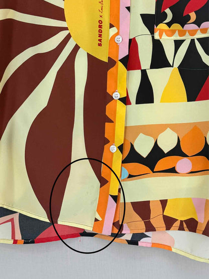 SANDRO Abena Yellow Multicolor Printed Shirt