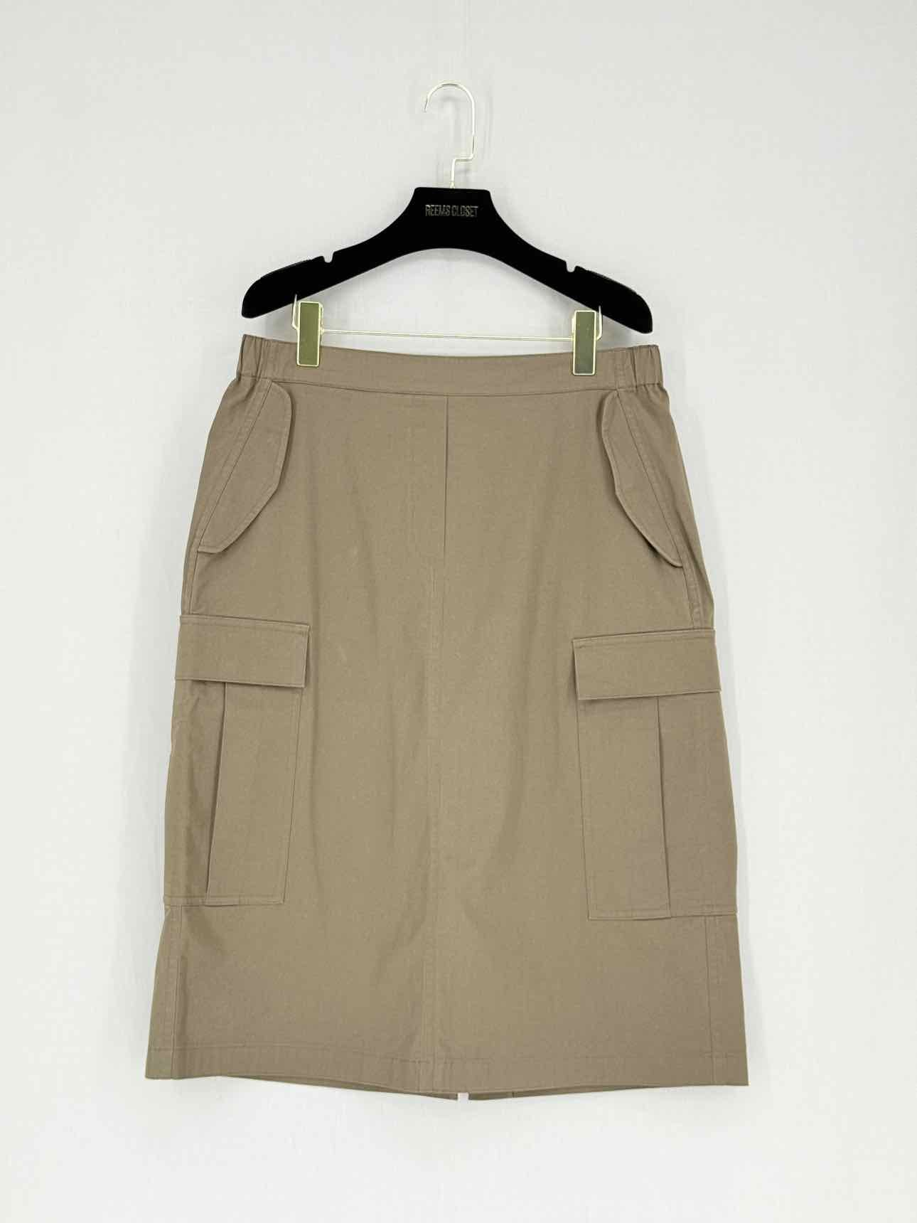 THEORY Cargo Khaki Size Large Knee Length Skirt