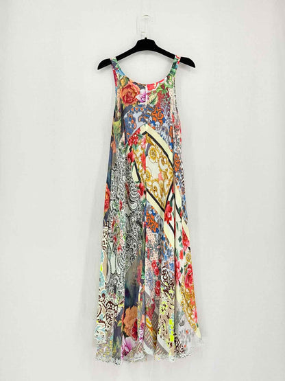 JOHNNY WAS White Multicolor Size Small Midi Dress