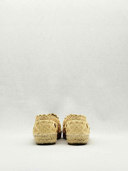 CHANEL Espadrilles Beige & Black Size EU 38 Flats