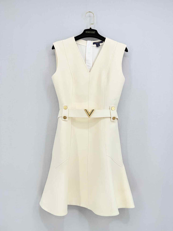 LOUIS VUITTON Cream Size US 2 Short Dress