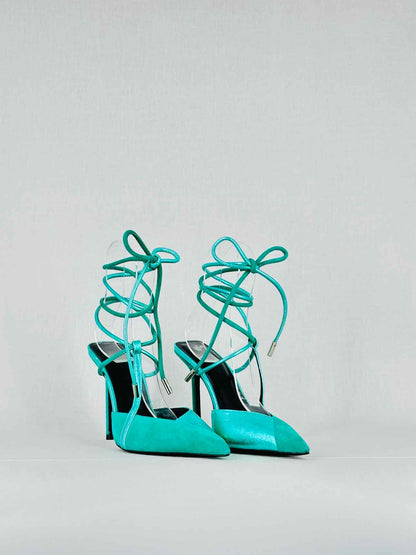 PACIOTTI Turquoise Size EU 38 Heeled Sandals