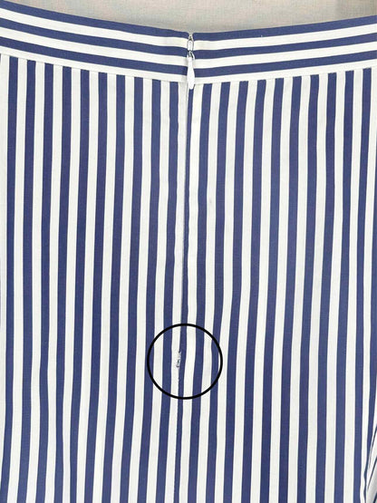 ADAM LIPPES Blue & White Striped Size Medium Midi Skirt