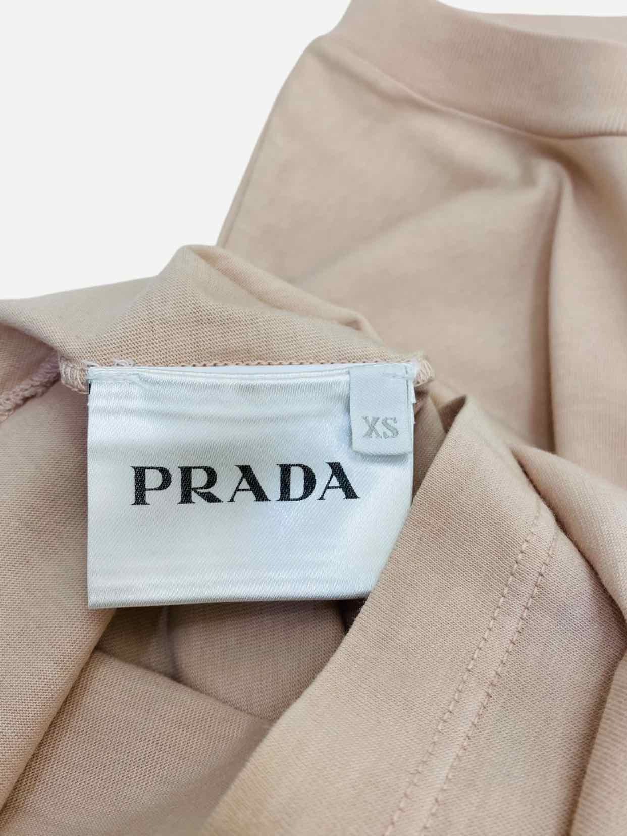 PRADA Round Neck Pink Size XSmall T-shirt