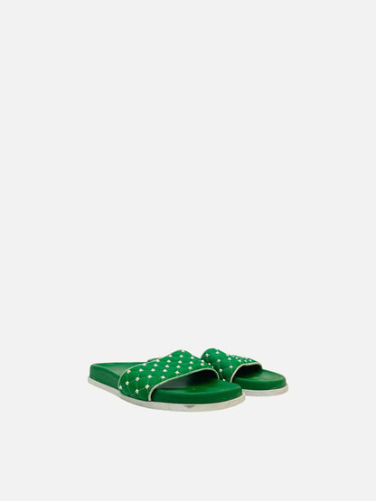 VALENTINO Rockstud Green Slides