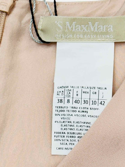 'S MAX MARA Peach Size US 8 Knee Length Dress