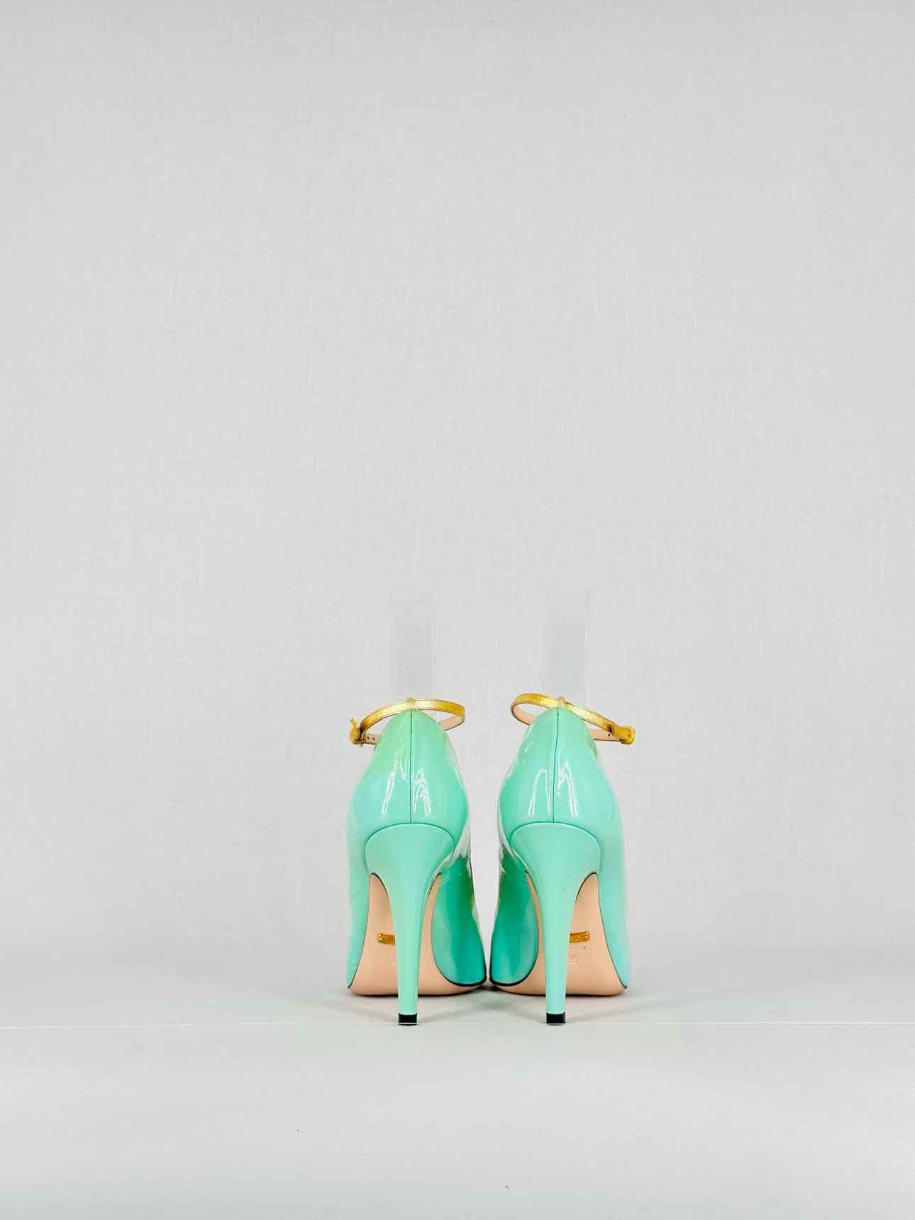 GUCCI Molina Lips Turquoise Size EU 36 Pumps